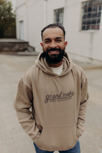 Go and Make (Script) Sandstone Hoodie