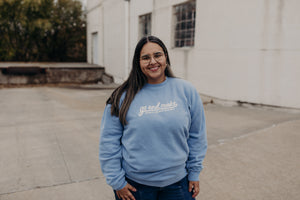 Go and Make (Script) Baby Blue Crewneck