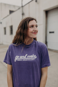 Go and Make (Script) Grape T-Shirt